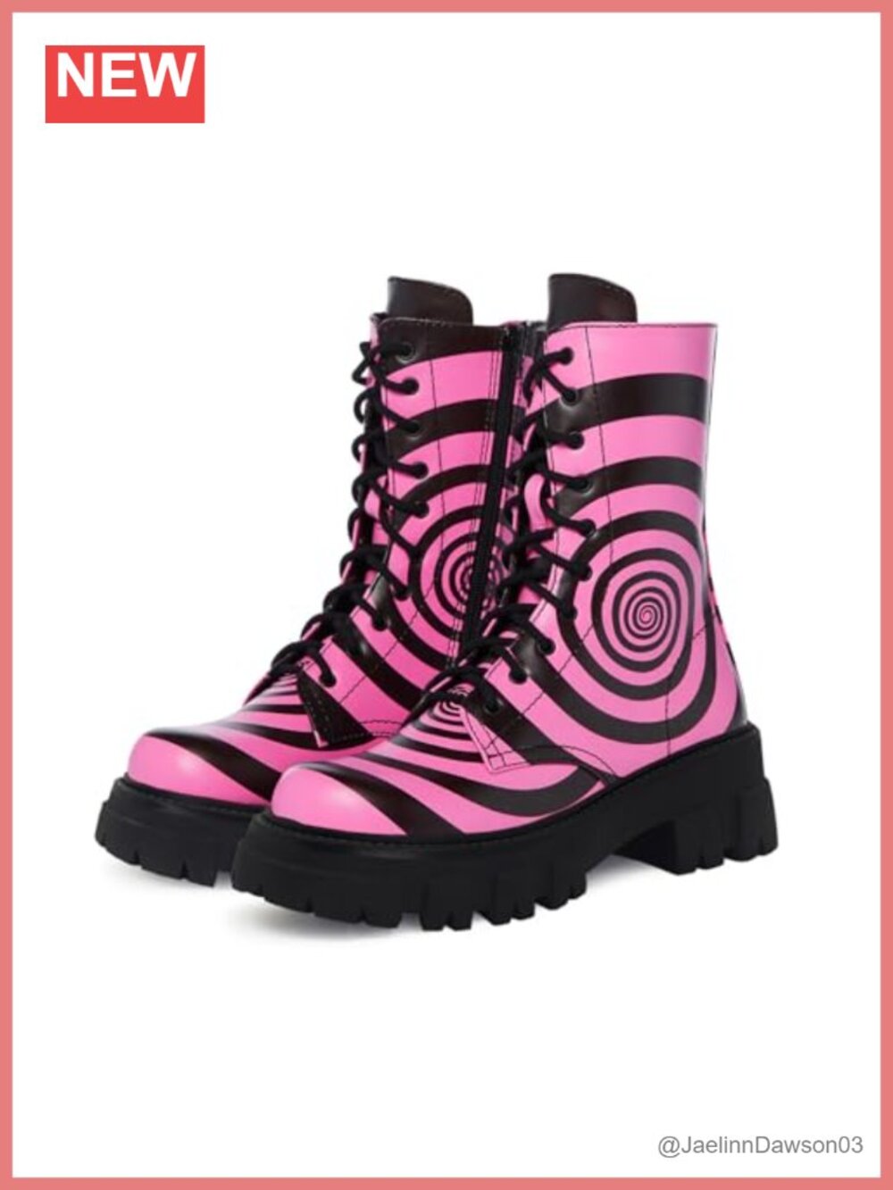 Women's Combat Boot Zebra Platform Ankle Adjustable Lace-Up Inside Zipper